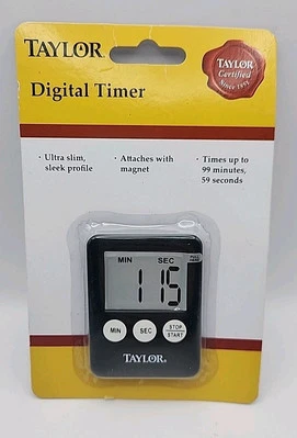 New Quality Taylor Brand Digital Timer Black Magnetic Up To 99 min 59 sec New - Image 1 of 3