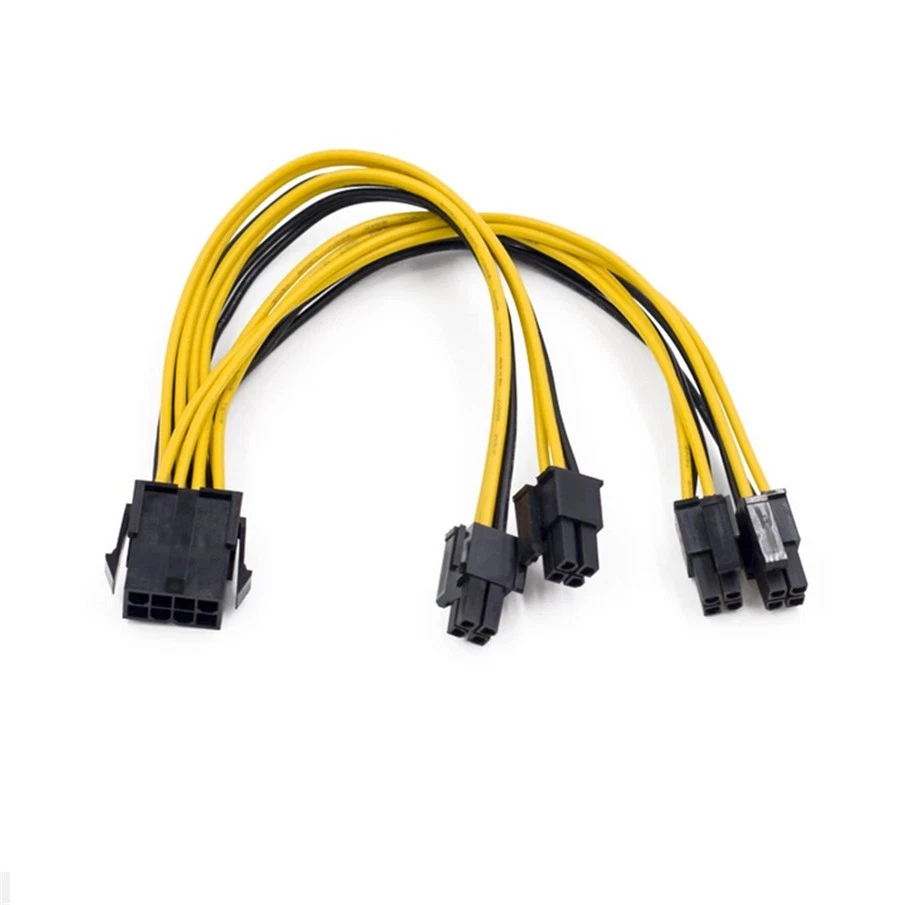 10Pcs 8 to Dual 8 Pin EPS 12V Motherboard Power Cable Sleeved Y-Splitter Adapter - Image 1 of 1