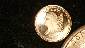 MINIATURE COIN 1793 LIBERTY CAP HALF CENT PROOF LIKE COPPER - Picture 1 of 2