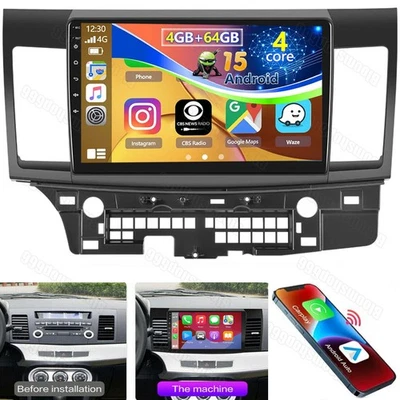 Android 15 For 2008-2017 Mitsubishi Lancer 4+64G Car GPS Radio Carplay Stereo BT - Image 1 of 4