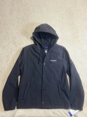 Champion Sport Shell Fleece Backed Medium Black Coaches Hoody Jacket CH5RP297 - Image 1 of 4