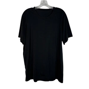 Lululemon einfarbiges schwarzes kurzärmliges lässiges T-Shirt Relaxed Fit XL Minimal Lounge - Bild 1 von 4