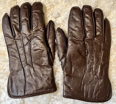 Guantes de Conducción De Colección Años 60 Cuero Lg Piel de Conejo Forrados Marrón Motociclista, Grunge, Thrash Foto 1 de 4