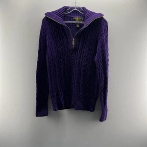 Ralph Lauren Pullover Damen X-Large Lila L/S Black Label Schalkragen 1/4 Zip - Bild 1 von 7