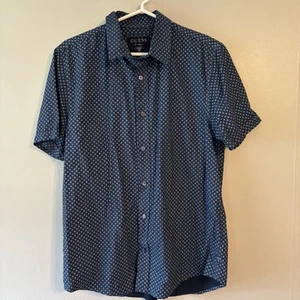 GUESS Los Angeles Button Up Short Sleeve Shirt Men’s Medium - Picture 1 of 8