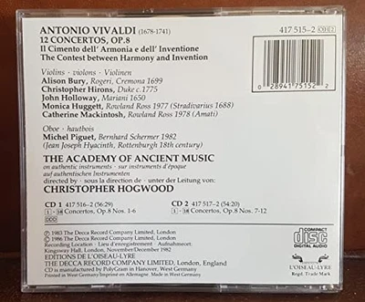 Hogwood - Vivaldi:12 Concertos , op.8/ Hogwood /2cd - Hogwood CD 9NVG The Cheap - Bild 1 von 2