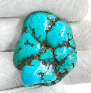 Web Turquoise Cabochon, 62 Ct, Rough Turquoise Gemstone For Jewelry Making - Picture 1 of 5