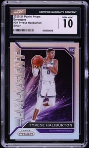 2020-21 Panini Prizm Tyrese Haliburton Emergent Silver Prizm #29 CGC 10 Rookie - Picture 1 of 2