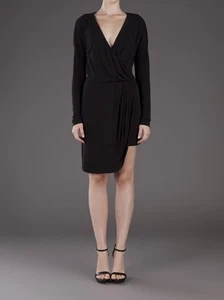 NWOT negro Haute Hippie V cuello jersey talla XS - Imagen 1 de 3