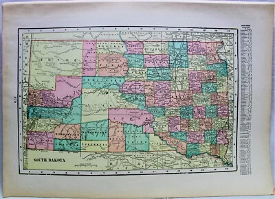 MONARCH STANDARD ATLAS MAP PAGE PLATE OF MONTANA & SOUTH DAKOTA 1906 VINTAGE - Image 1 of 2