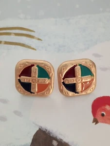 New Beautiful 😻enamel Cross Stud Earrings Gold Plated Jewellery Work Gift Au - Picture 1 of 6