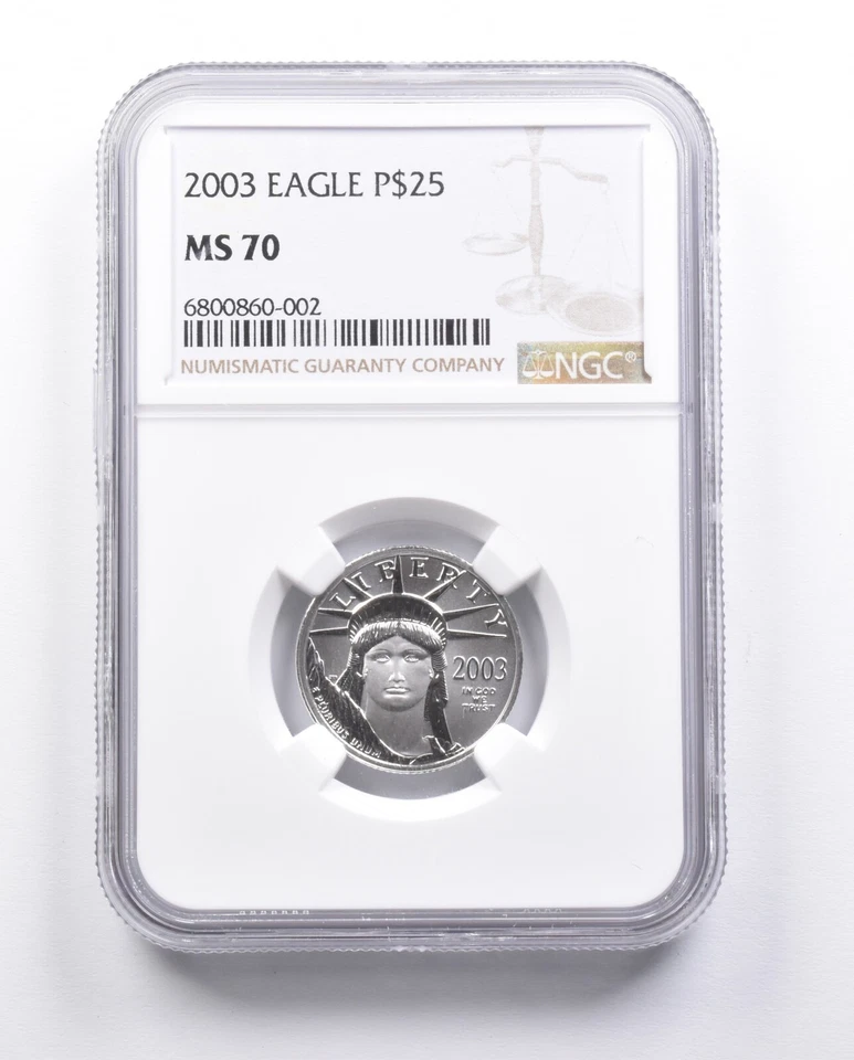 MS70 2003 $25 American Platinum Eagle 1/4 Oz Platinum NGC *6619 - Image 1 of 3