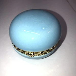 Grün Keramik Makronen Schmuck Schmuck Scharnier Box mit Gold Herz Verschluss - Bild 1 von 8