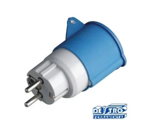 ADATTATORE SPINA SCHUCCO 16A PRESA CEE BLU 220V - Foto 1 di 2