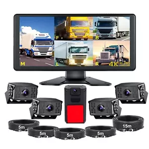 Quad monitor DVR 10,36" touch screen MP5 5x fotocamera di backup laterale dash cam anteriore camper - Foto 1 di 18