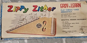 Zippy Zither Vintage Holzsaiten Lap Gitarre mit Box eXtra Saiten Liedblätter - Bild 1 von 11