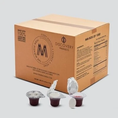 DISCOVERY PRODUCTS USA Traditional Communion Cups Set – 1000 with 100% Concord Grape Juice & Wafer