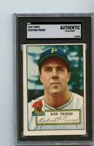 Topp Bob Friend Pittsburgh Pirates 1952 #233 💥🎯 SGC grado A - Imagen 1 de 2
