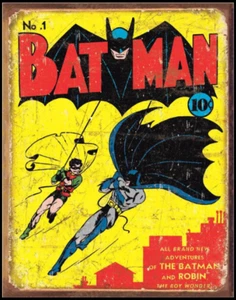 Batman Comics Vintage Blechschild 12,5 x 16 Batman und Robin - Bild 1 von 1