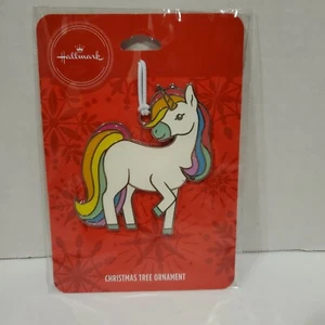Hallmark Unicorn Christmas Ornament Iridescent Pastel Color Metal Gift NEW - Picture 1 of 5