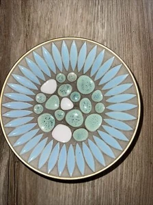 Mosaik geflieste Nevco goldfarbene Schale Made in Japan - Bild 1 von 5