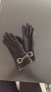 Ralph Lauren Wool Gloves Black Sz M - Picture 1 of 4
