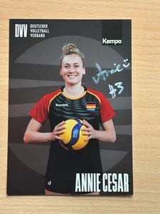 Tarjeta de autógrafo de voleibol Annie Cesar DVV original firmada #S25375 - Imagen 1 de 1