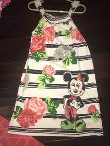 EUC DISNEY PARKS MINNIE FLORAL DRESS SIZE M - Picture 1 of 3