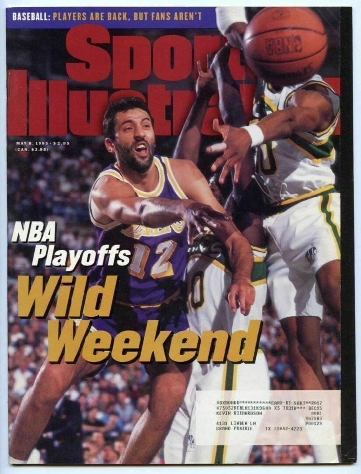 May 8, 1995 Vlade Divac Los Angeles L.A. Lakers Sports Illustrated - Image 1 of 1
