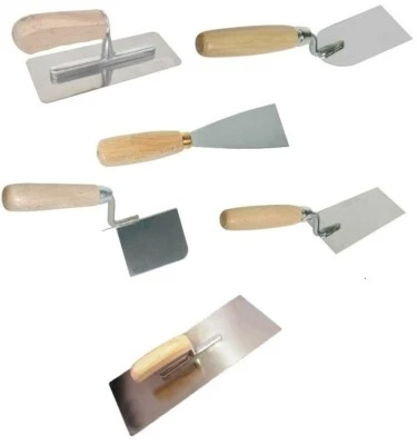 Plastering Trowel Set x 7 Stainless Steel Microcement Trowels Floors Walls - Image 1 of 4
