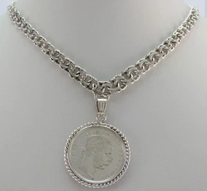 Kette mit Münzanhänger FERENCZ JOZSEF, 1 Forint, 1879, Original, Silber - Bild 1 von 6
