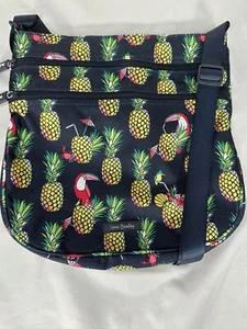 Vera Bradley Crossbody Purse Dark Navy Blue with Pineapples & Tucans - Picture 1 of 5