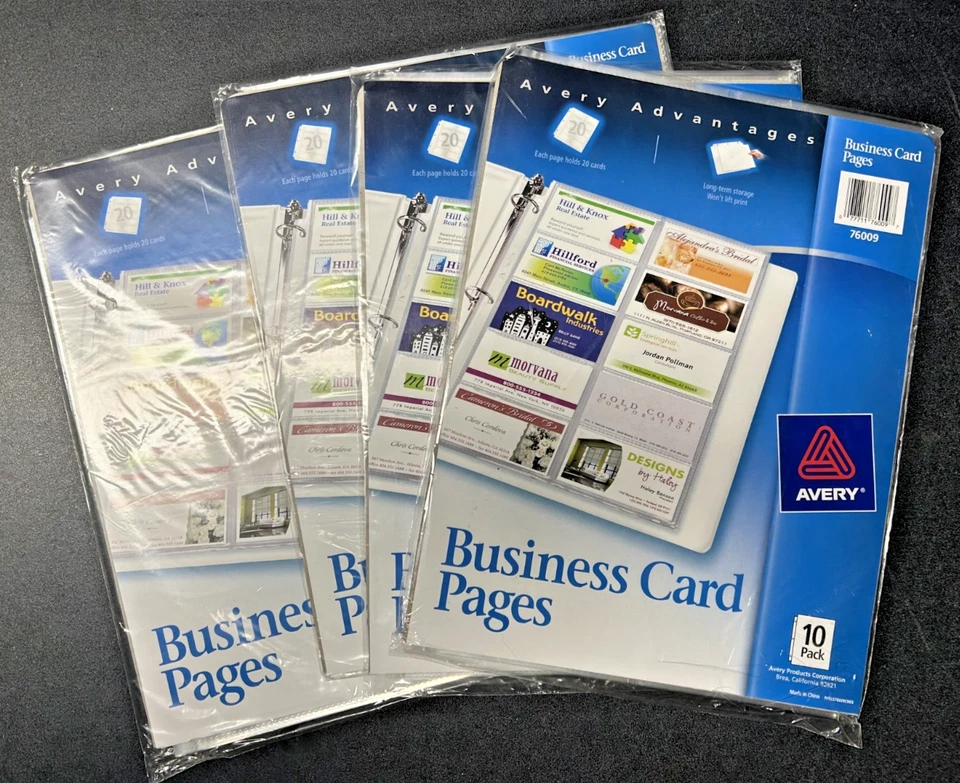 Avery Business Card Pages Pack of 8 (76009) Clear