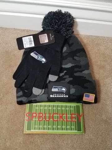 NFL STS SALUTE TO SERVICE SEATTLE SEAHAWKS BEANIE / GLOVES ONE SIZE CAMO BCM Cover
