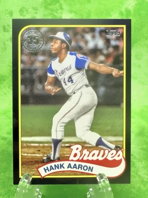Hank Aaron /299 Black - 2024 Topps Series 2 - 1989 Topps Baseball #89B2-2 Braves - Image 1 of 4