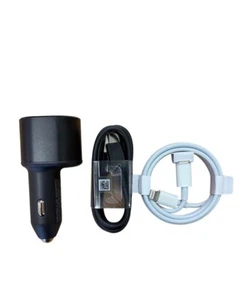 Original New Samsung 45W  Dual Port Fast Car Charger with Samsung & iPhone Cable - Picture 1 of 5