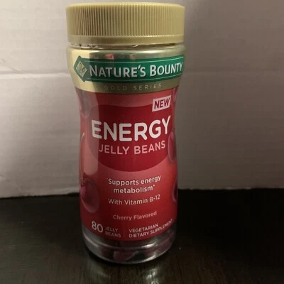 Nature's Bounty Jelly Beans B-12 metabolismo foco energético 80ct sabor cereja - Imagem 1 de 2