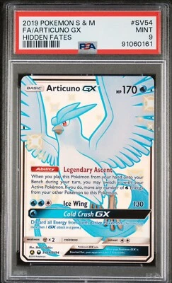 Pokémon Hidden Fates Articuno GX SV54/SV94 Shiny Secret Rare PSA 9 - Image 1 of 2