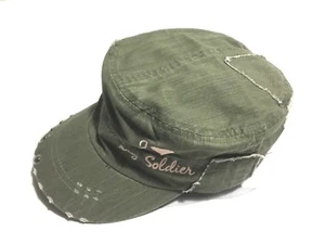 Cap-Army Military Frayed Embroidered Green I Love My Soldier - Picture 1 of 8
