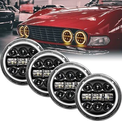 4件装投影仪5.75英寸5-3/4英寸LED车头灯琥珀色转向信号适用于福特有限公司 — 第 1/4 张图片