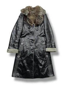 Abrigo de piel de oveja real de los años 90 para mujer talla S - Imagen 1 de 7