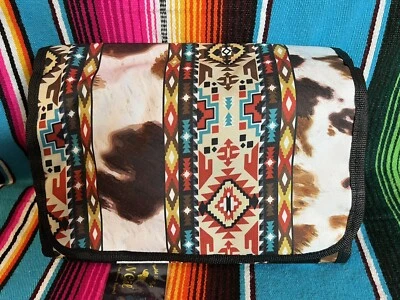 AZTECA/VACA ~ ENROLLABLE ~ MAQUILLAJE ~ BOLSA Foto 1 de 4