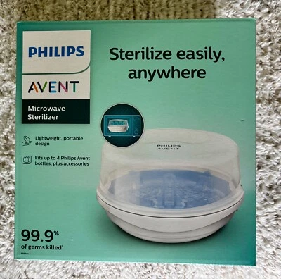 Novo esterilizador a vapor para micro-ondas Philips Avent para mamadeiras novo na caixa - Imagem 1 de 4