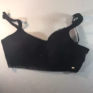 Jessica Simpson Black Lace Covered Lightly Lined Push Up Bra Womens Size 38C - Picture 1 of 8