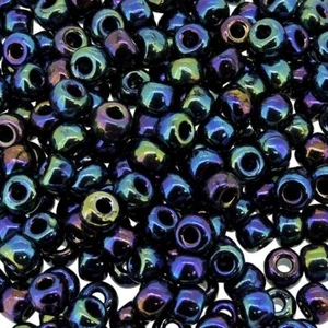 Miyuki Round Seed Beads Size 6/0 APPX 20GM Tube Black AB - Picture 1 of 4