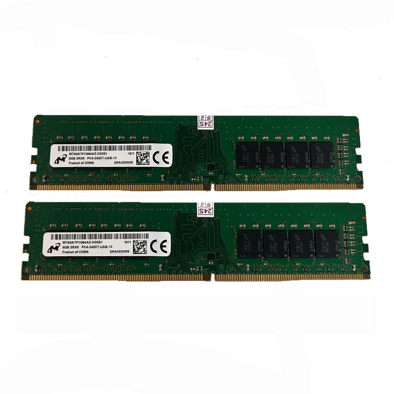 Micron 2X 8GB 2RX8 DDR4 2400T PC4-19200mhz 288pin 1.2V Desktop Memory RAM - Image 1 of 1