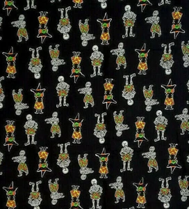 Halloween Fabric Black Background Cotton 44" Wide by the yard - Picture 1 of 2