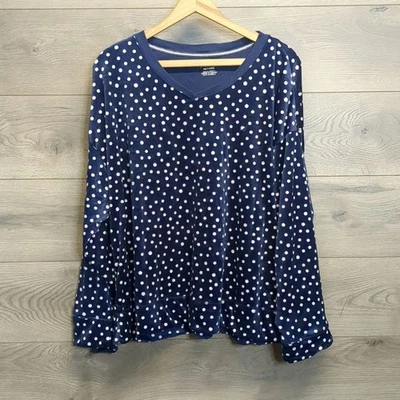 Nautica Fleece Polka Dot Pajama Sweater Top Women's Plus Size XXL - Image 1 of 4