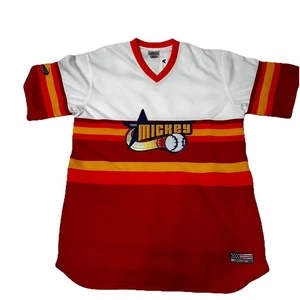 Disneyland Resort Team Mickey Baseball Jersey XL Polyester Orange & White NWT - Picture 1 of 9