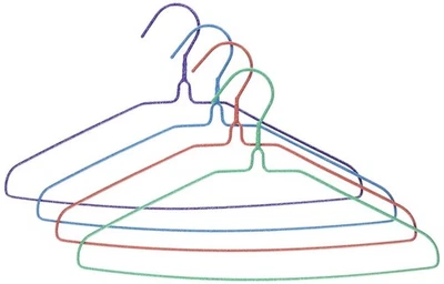 UM24 Galvanized Steel Metal Coat 16-Inch Clothes Wire Hangers with Plastic Co... - Image 1 of 4